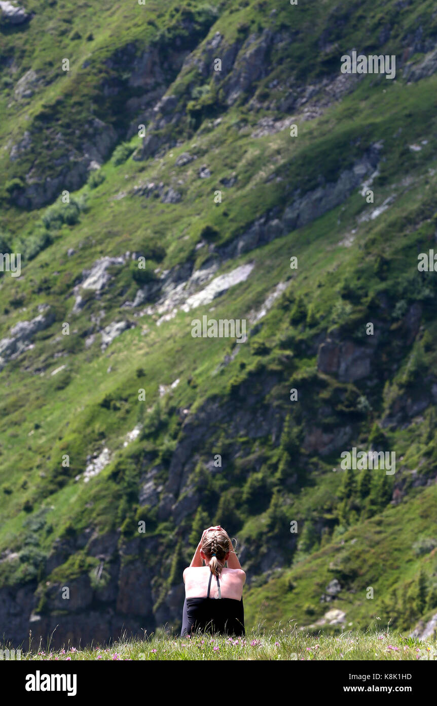 Le alpi francesi. massiccio del Monte Bianco, Francia. Foto Stock