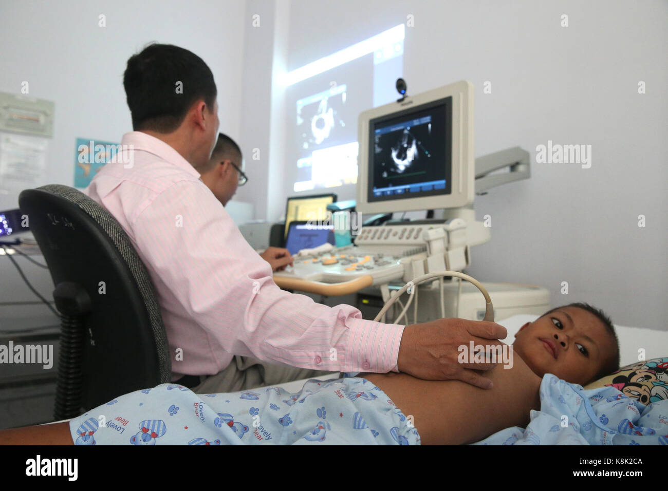 Duc Tam heart hospital. ecocardiogramma doppler. Ho chi minh city. Vietnam. Foto Stock