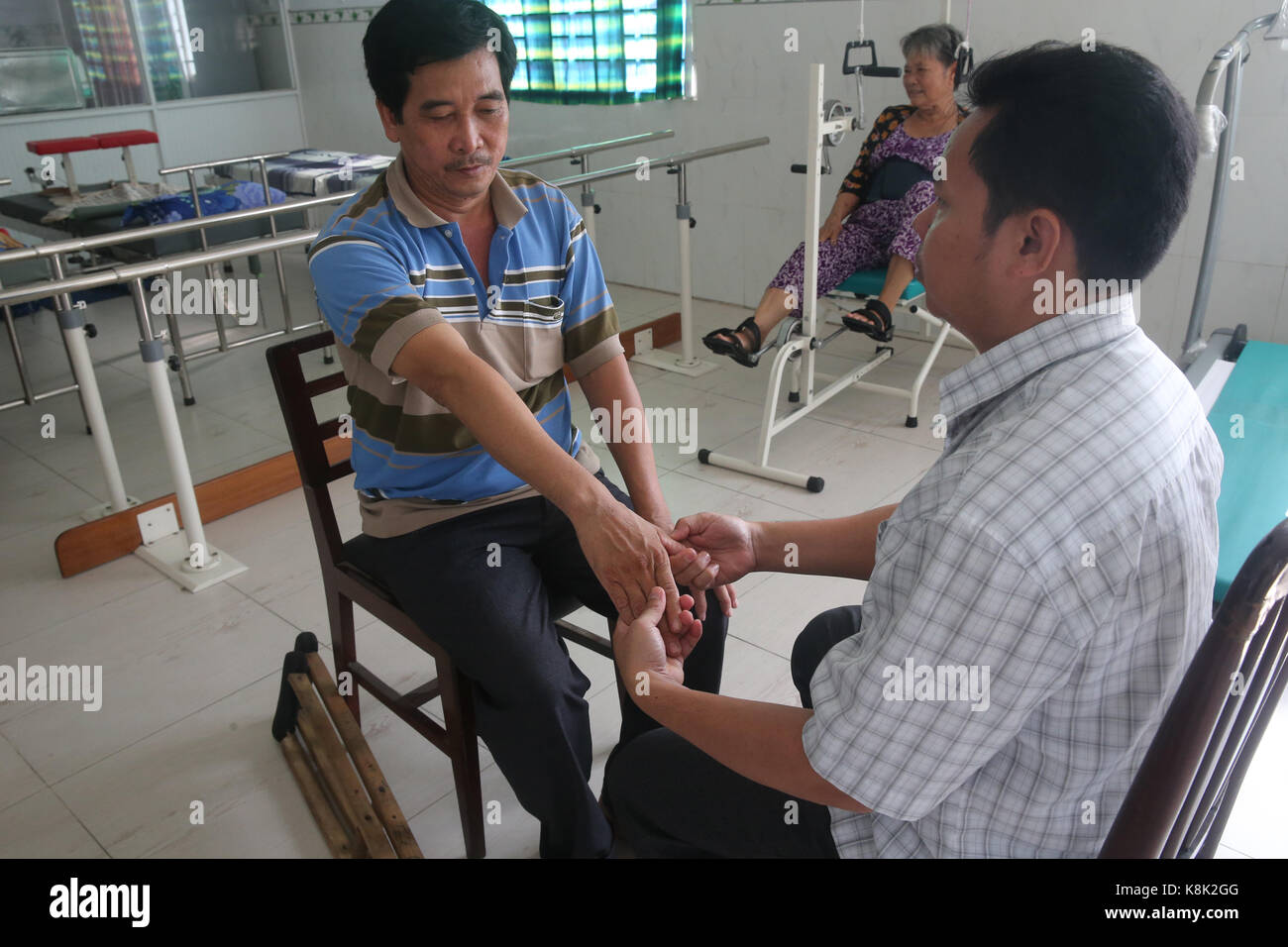 Tradizionale vietnamita medicina clinica. massaggio. Cu Chi. Vietnam. Foto Stock