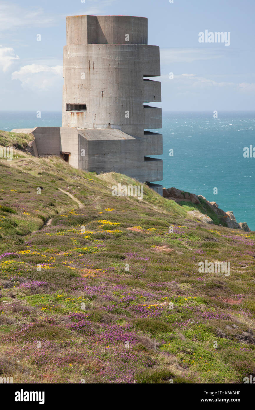Bunker progettato da freidrich tamms, architetto nazista in Guernsey Foto Stock
