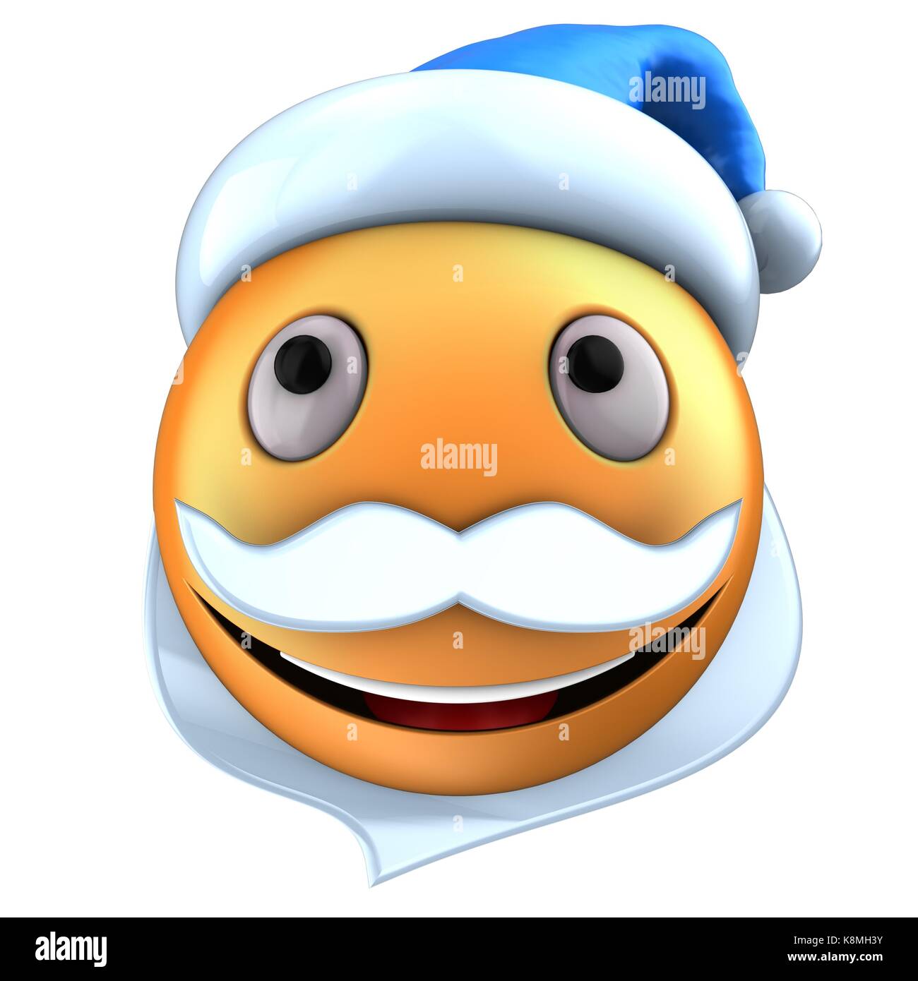 3d illustrazione di orange emoticon smile con cappello di Natale su sfondo  bianco Foto stock - Alamy