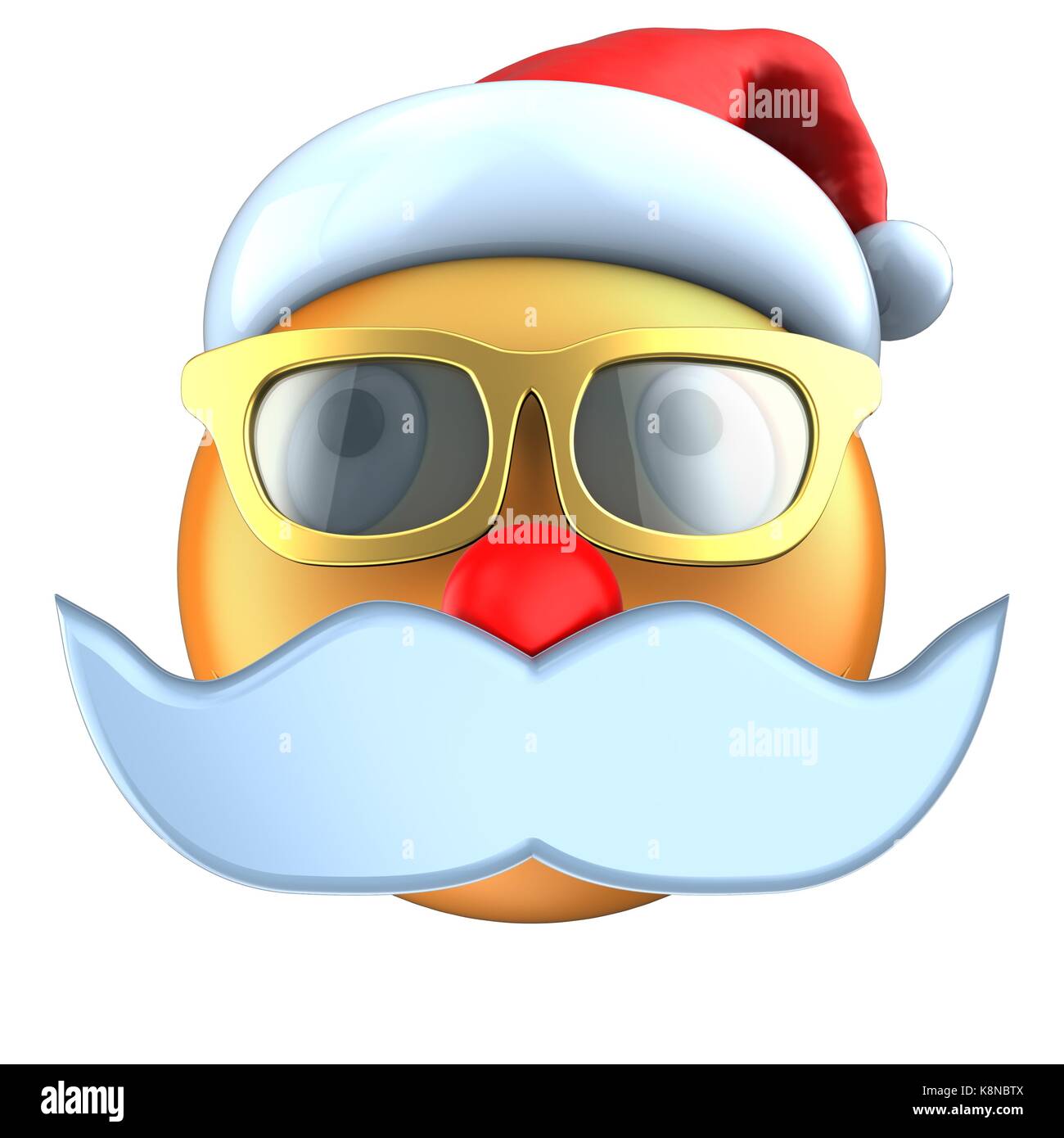 3d illustrazione di orange emoticon smile con cappello di Natale su sfondo  bianco Foto stock - Alamy
