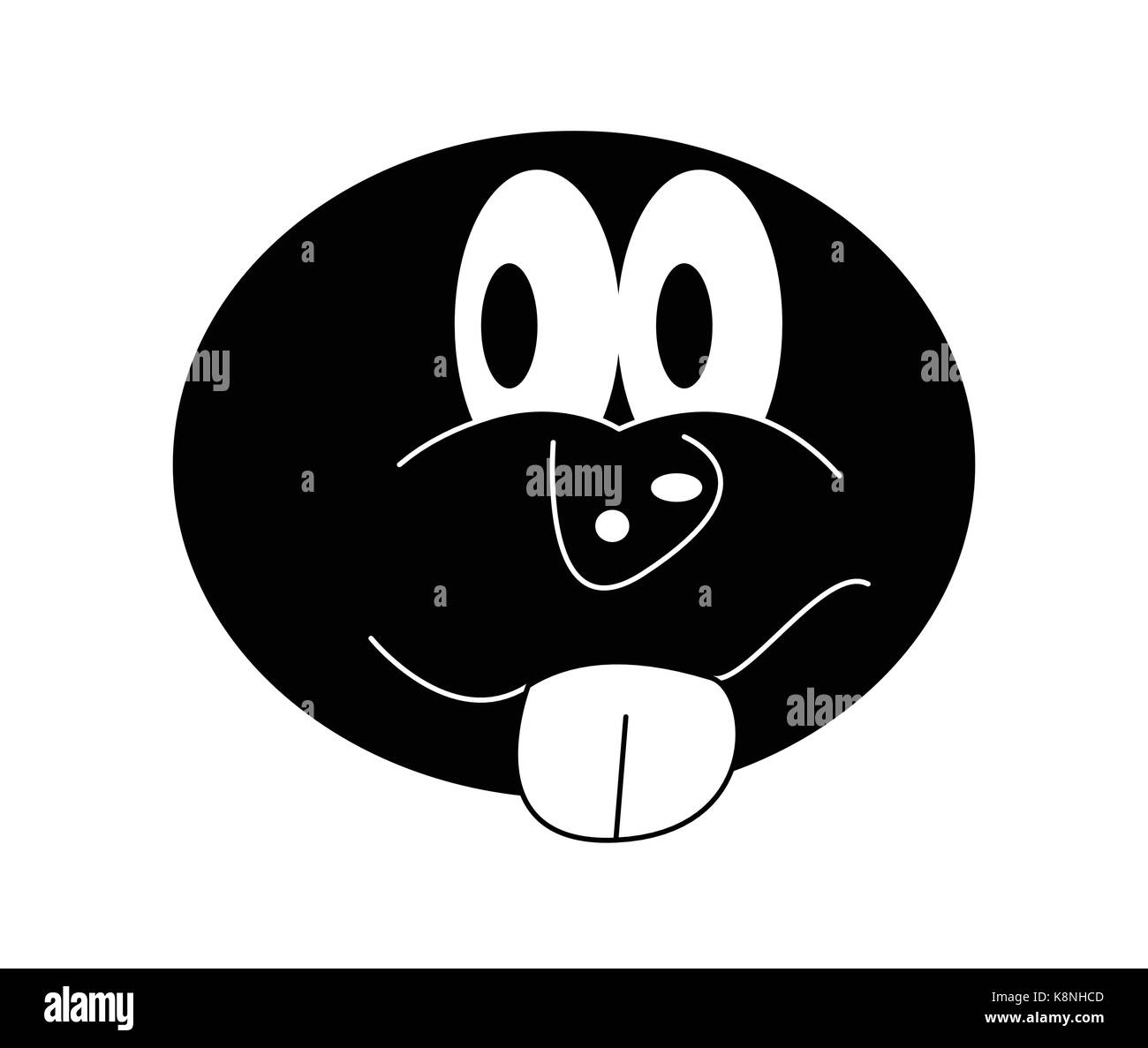 Cartoon divertente faccia vettore icona simbolo design. illustrazione isolati su sfondo bianco Illustrazione Vettoriale