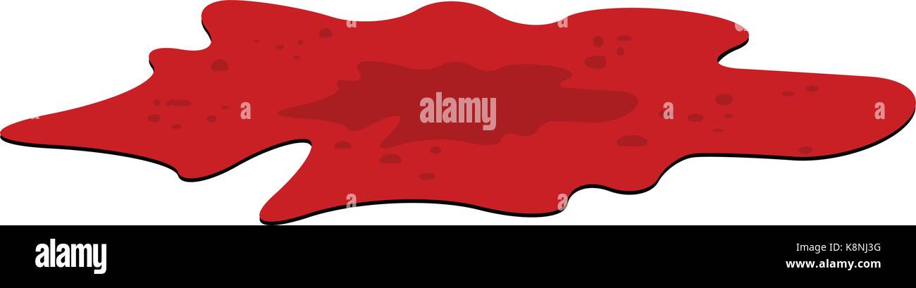 Sangue stillicidio isolato su bianco. Goccia di sangue vettore Illustrazione Vettoriale