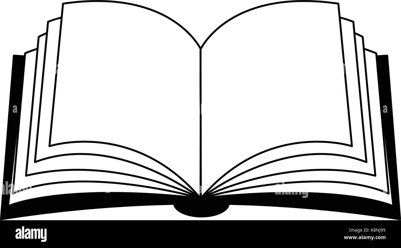 Libro Aperto clipart vettoriali silhouette, simbolo, icona del design. Illustrazione isolati su sfondo bianco. Illustrazione Vettoriale