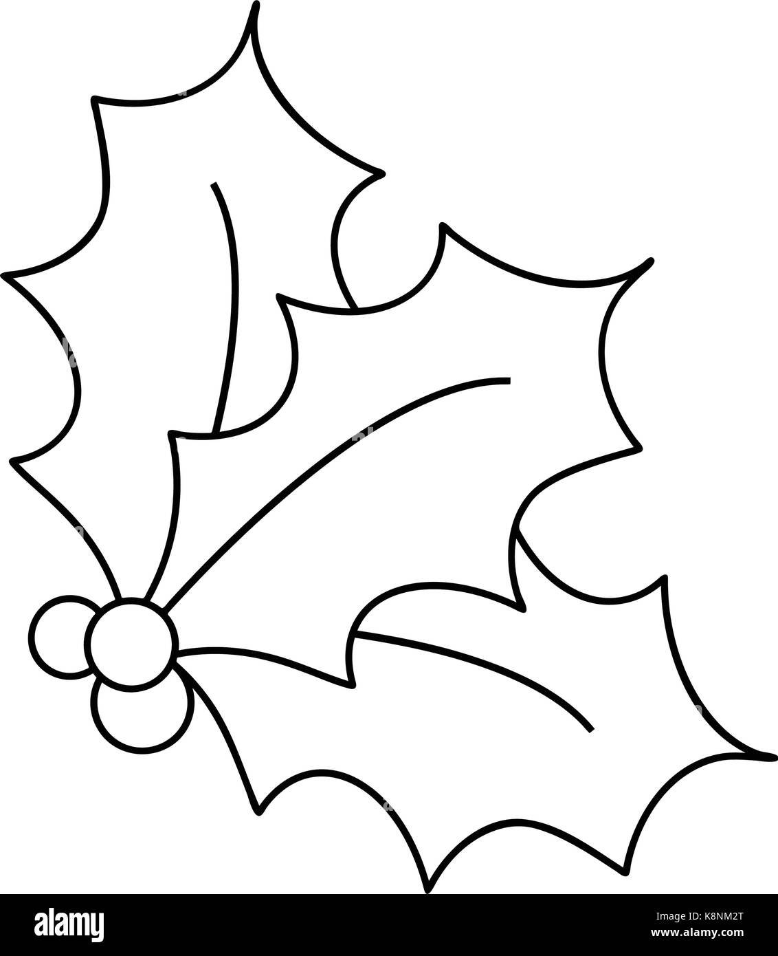 Holly berry silhouette, Natale foglie e frutti icona, simbolo, design. Inverno illustrazione vettoriale isolati su sfondo bianco. Illustrazione Vettoriale