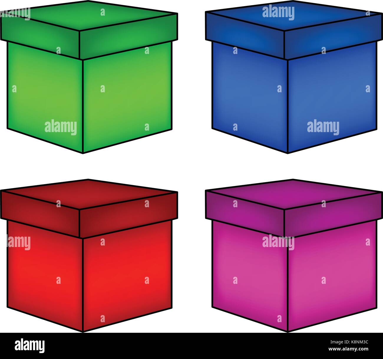 Christmas box set, icona regalo, simbolo, design. illustrazione vettoriale isolati su sfondo bianco. Illustrazione Vettoriale