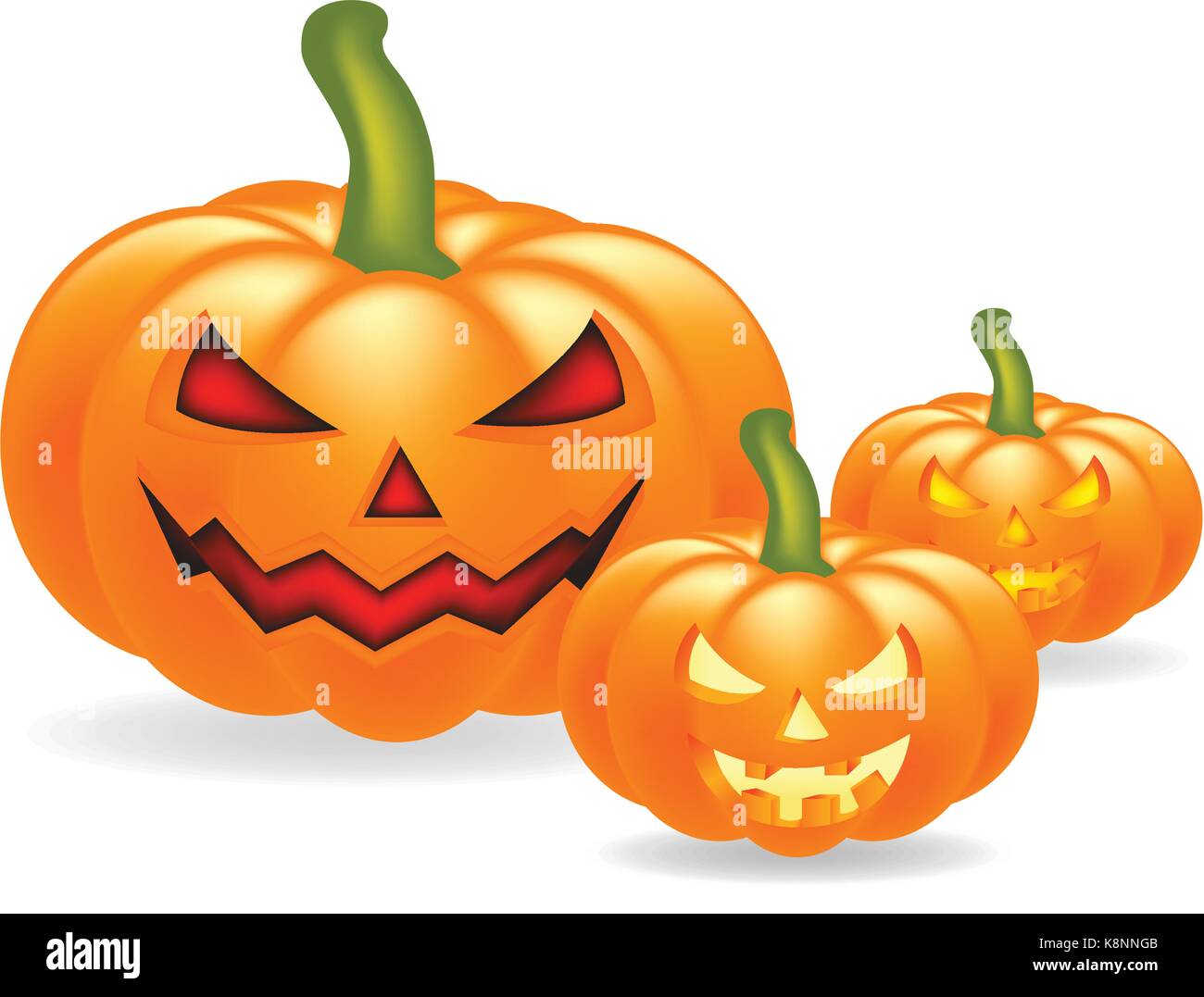 Halloween cartoon, simboli composizione. oggetti vettoriali in accordo con zucche, vettore collage di carino elementi di Halloween, gli oggetti e le icone per voi Illustrazione Vettoriale