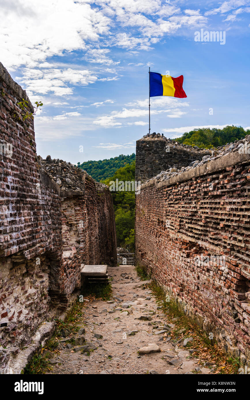 Immagine della Fortezza di Poienari - chiamato anche dracula rifugio di capananenii pamanteni Foto Stock