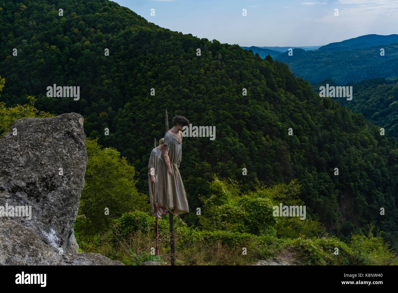 Immagine della Fortezza di Poienari - chiamato anche dracula rifugio di capananenii pamanteni Foto Stock