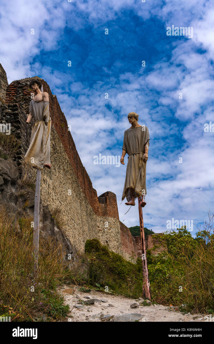Immagine della Fortezza di Poienari - chiamato anche dracula rifugio di capananenii pamanteni Foto Stock