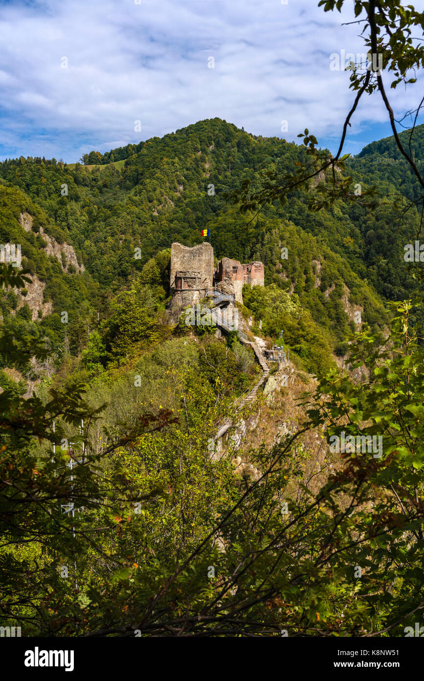 Immagine della Fortezza di Poienari - chiamato anche dracula rifugio di capananenii pamanteni Foto Stock