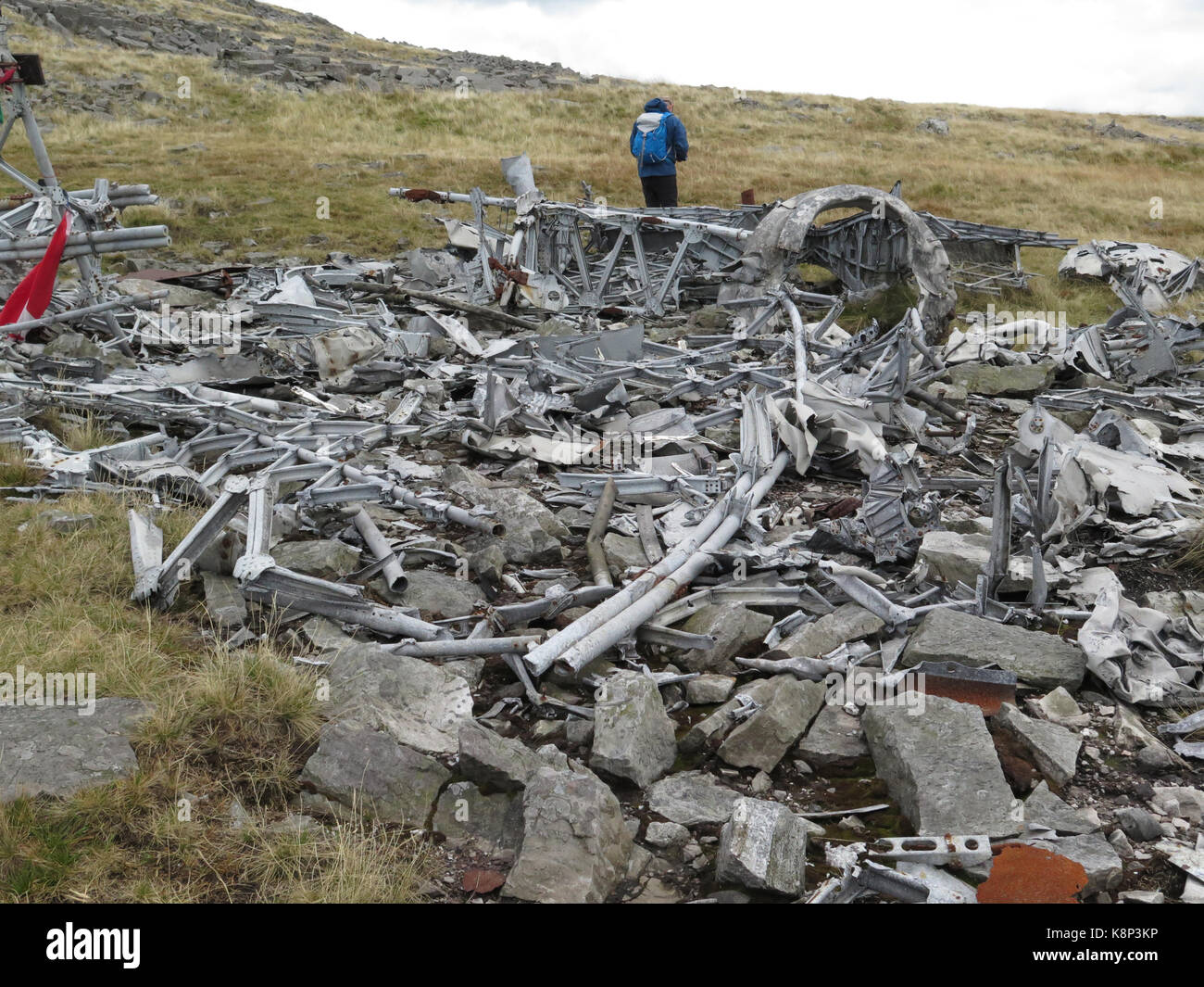 Parco Nazionale di Brecon Beacons / Wellington bomber crash site Foto Stock