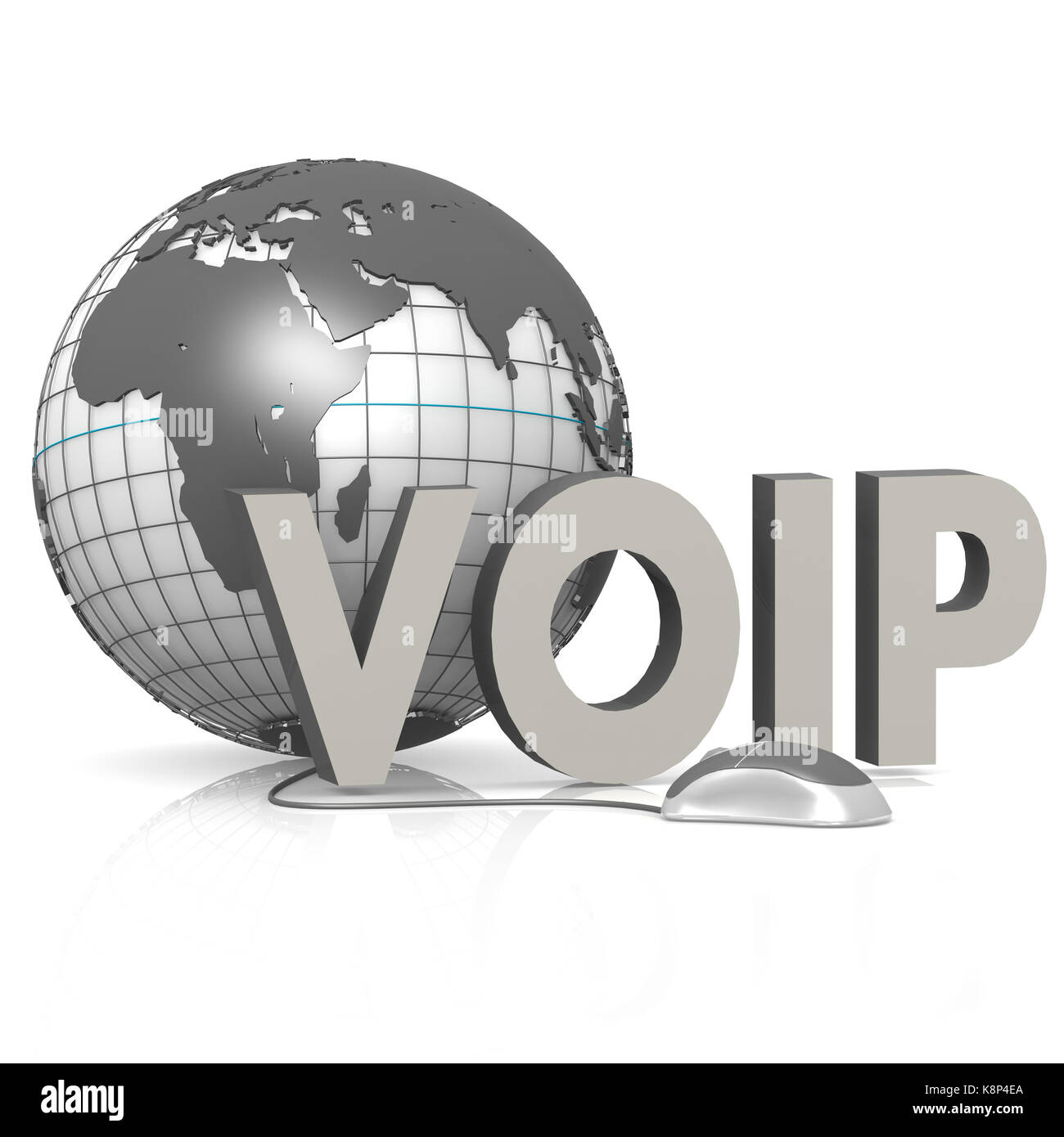 Voip globe e il mouse Foto Stock