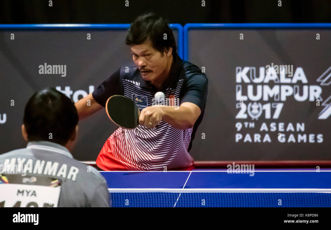 Kuala Lumpur, Malesia. Xx Settembre, 2017. 9l'Asean para giochi 2017 svoltasi a Kuala Lumpur, Malesia. Undici paesi concorrenti in giochi. Table Tennis Tournament, vietnam vs Myanmar. © danny chan/alamy live news. Foto Stock