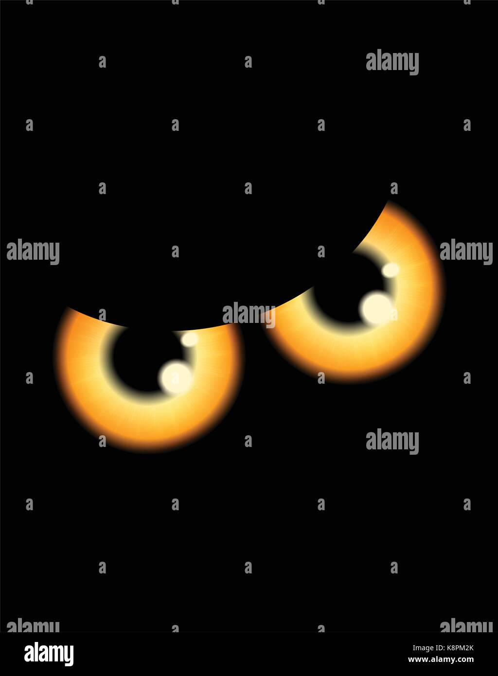 Immagine di happy Halloween spooky background design piatto. Illustrazione Vettoriale di invito scheda con scary sanguinosa occhi, bulbi oculari Illustrazione Vettoriale