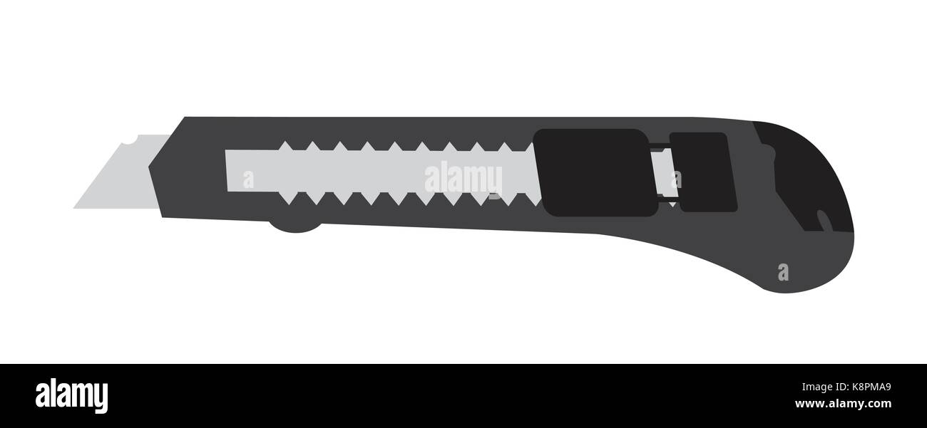 Illustrazione Vettoriale di casella sillouette coltello isolati su sfondo bianco Illustrazione Vettoriale