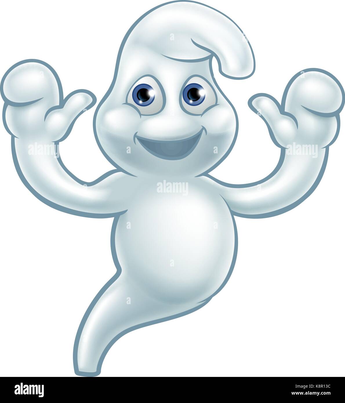 Halloween ghost Cartoon carino carattere Illustrazione Vettoriale