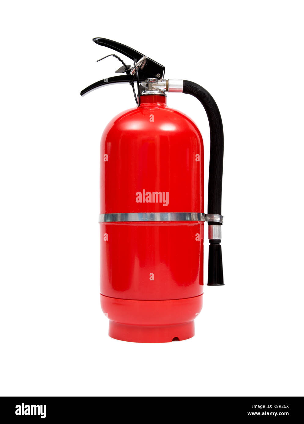Estintore isolati su sfondo bianco. Foto Stock