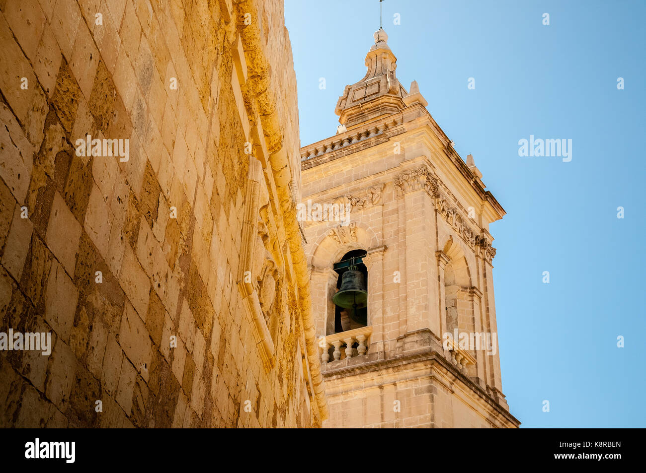 La guglia in cittadella medievale di Gozo Foto Stock