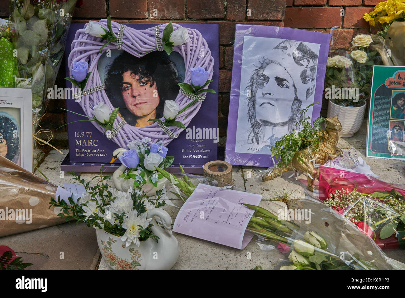 Marc bolan commemorazione golders green Foto Stock