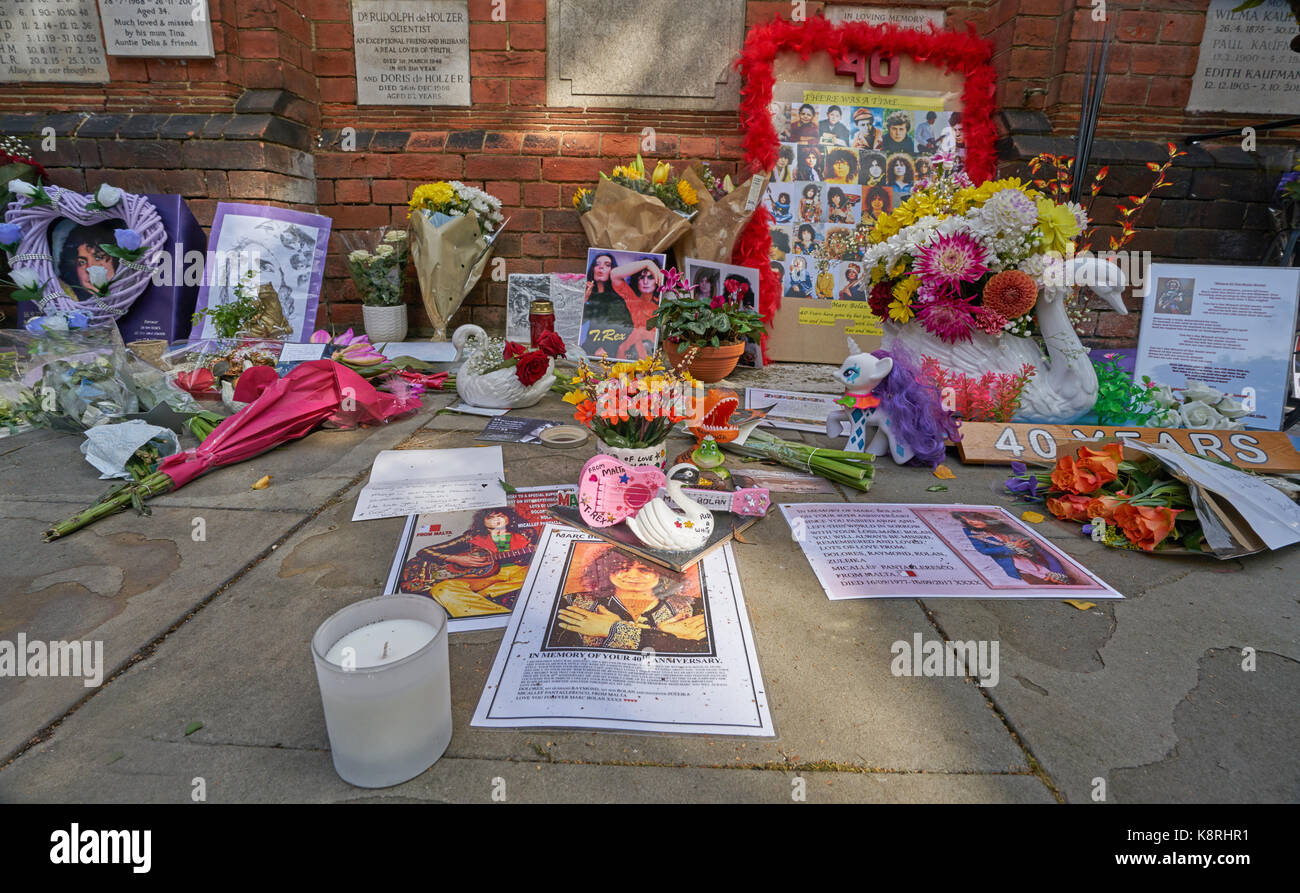 Marc bolan commemorazione golders green Foto Stock