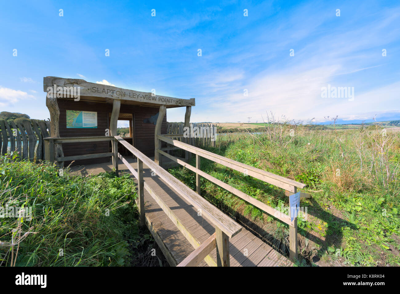 Slapton ley view point e riserva naturale, torcross - devon - Regno Unito Foto Stock