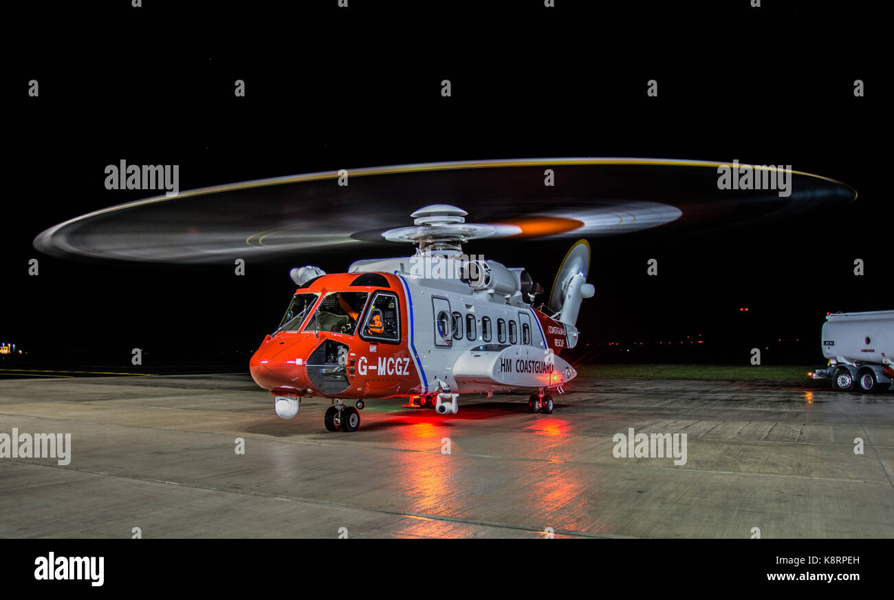 HM Coastguard Ricerca e Salvataggio in elicottero Foto Stock