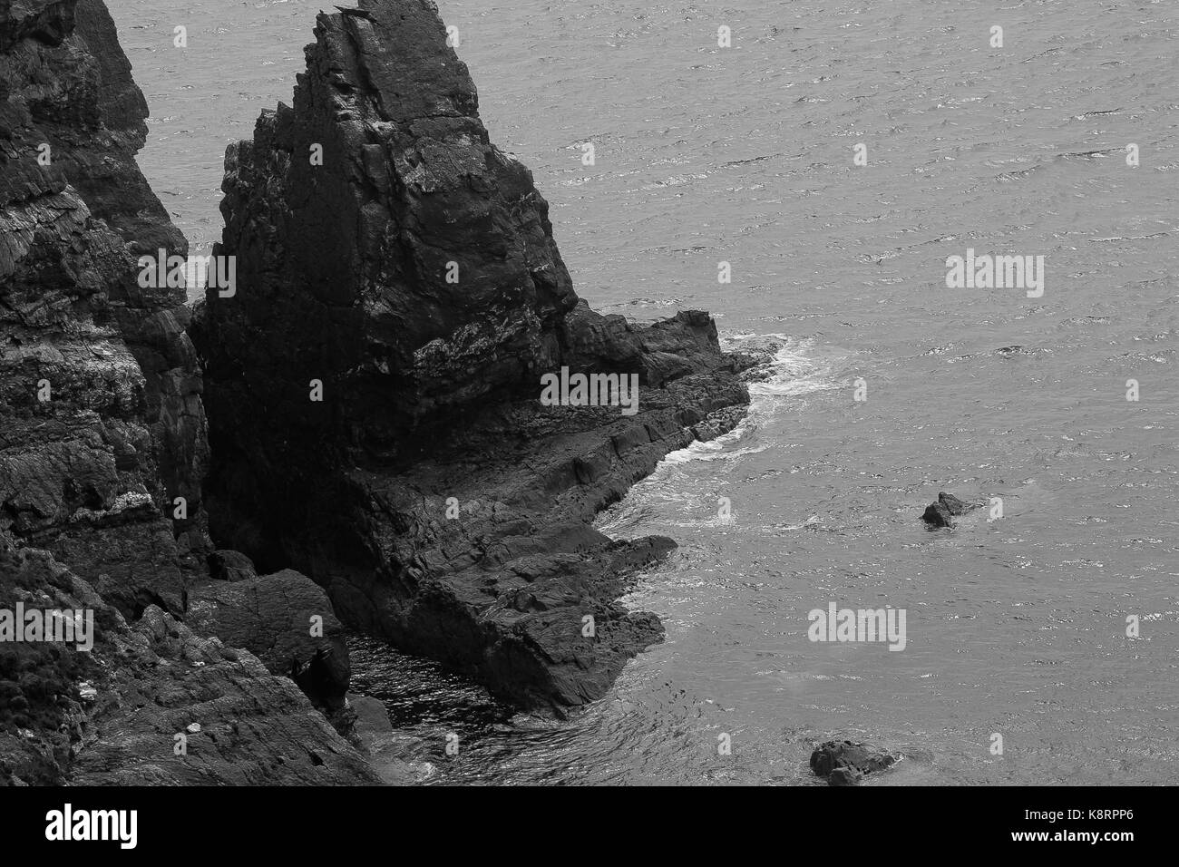 Sud stack, Anglesey, Galles del nord Foto Stock