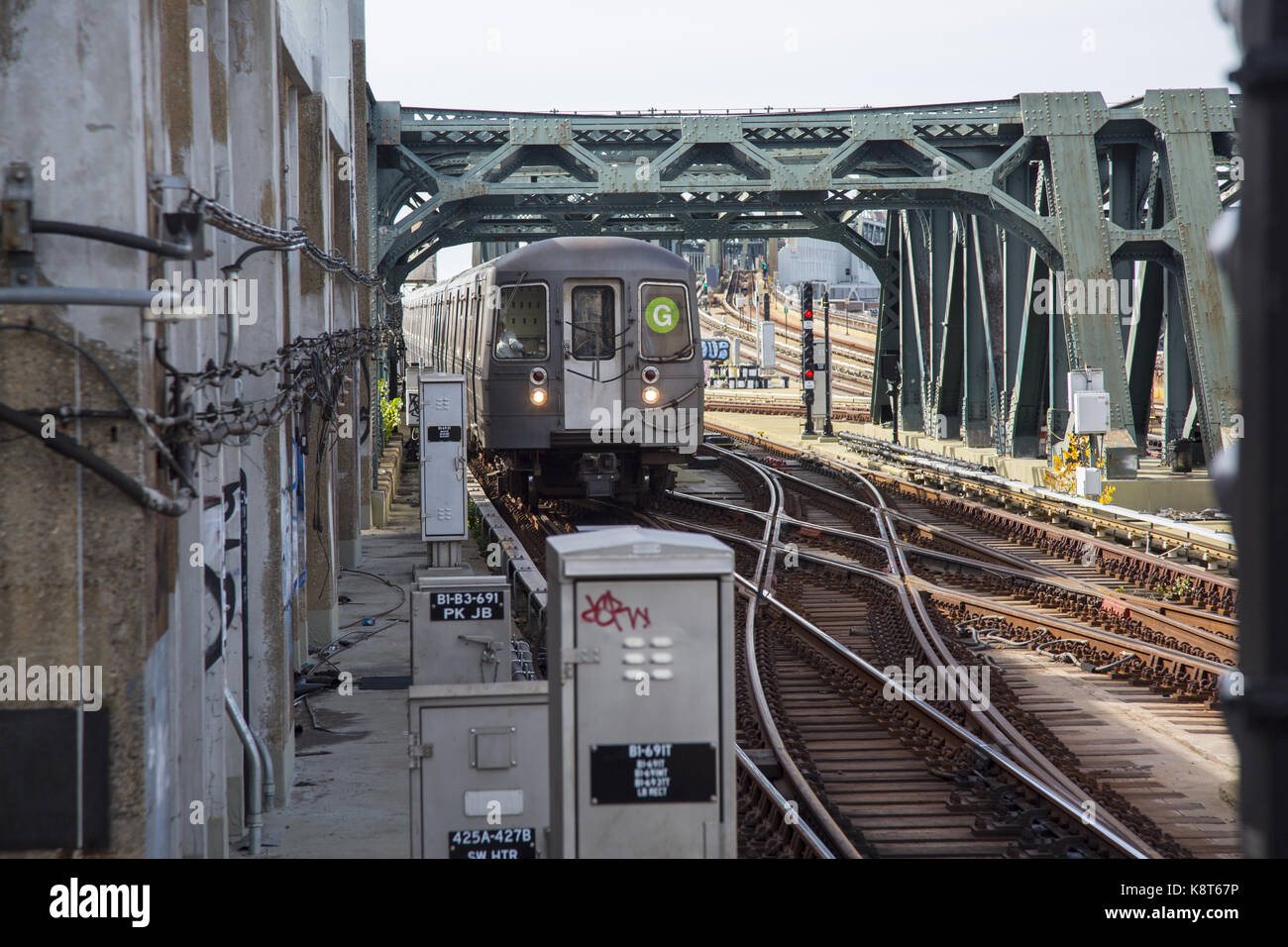 Le vie a f & g 4th Ave/9th street elevato alla metropolitana stazione ferroviaria a Park Slope di Brooklyn, NY. Foto Stock