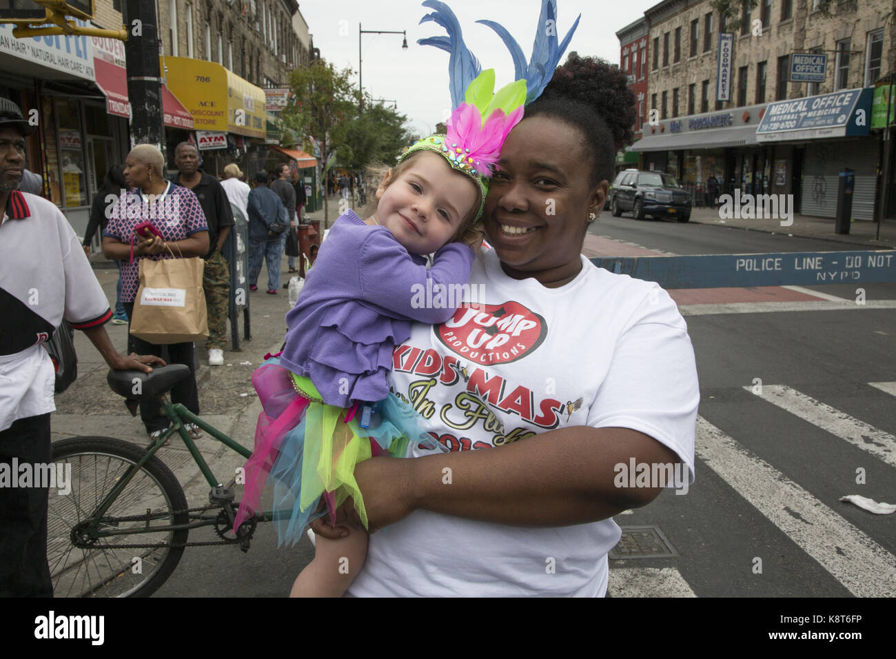 West Indian/Caraibi Kiddies Parade, Crown Heights, Brooklyn, New York. Foto Stock