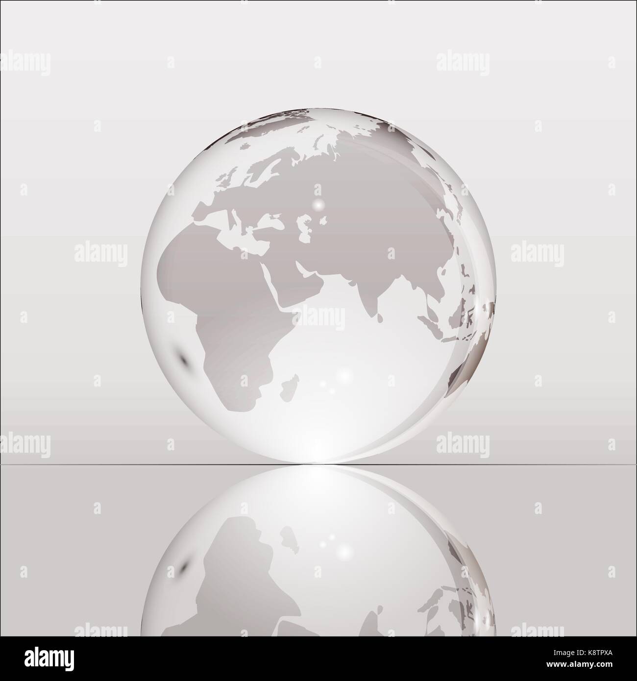 Grigio trasparente brillante globo terrestre Illustrazione Vettoriale