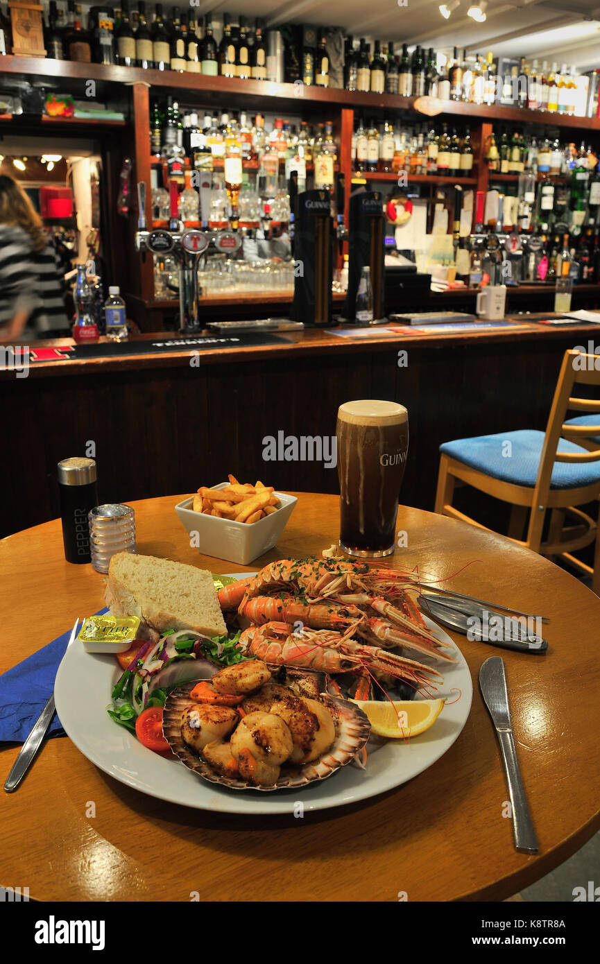 Scottish cena di pesce Islay Scozia UK Foto Stock