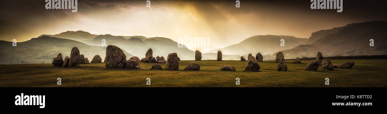 Castlerigg Stone Circle near keswick in Cumbria, Inghilterra Foto Stock