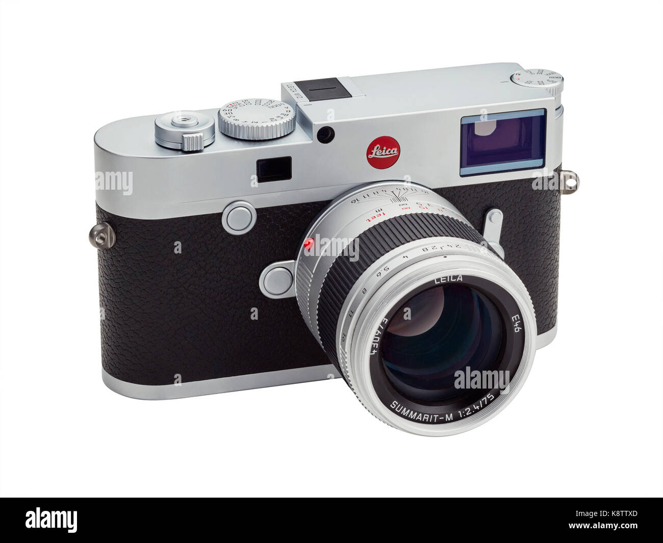 Leica M10 telecamera in argento con Summarit 75mm F2.4 lente Foto Stock