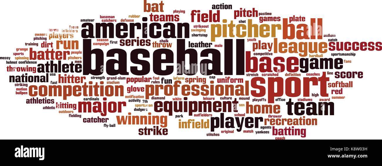 Parola di baseball concetto cloud. illustrazione vettoriale Illustrazione Vettoriale