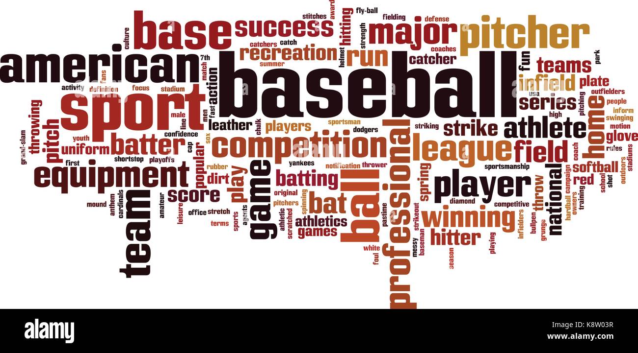 Parola di baseball concetto cloud. illustrazione vettoriale Illustrazione Vettoriale
