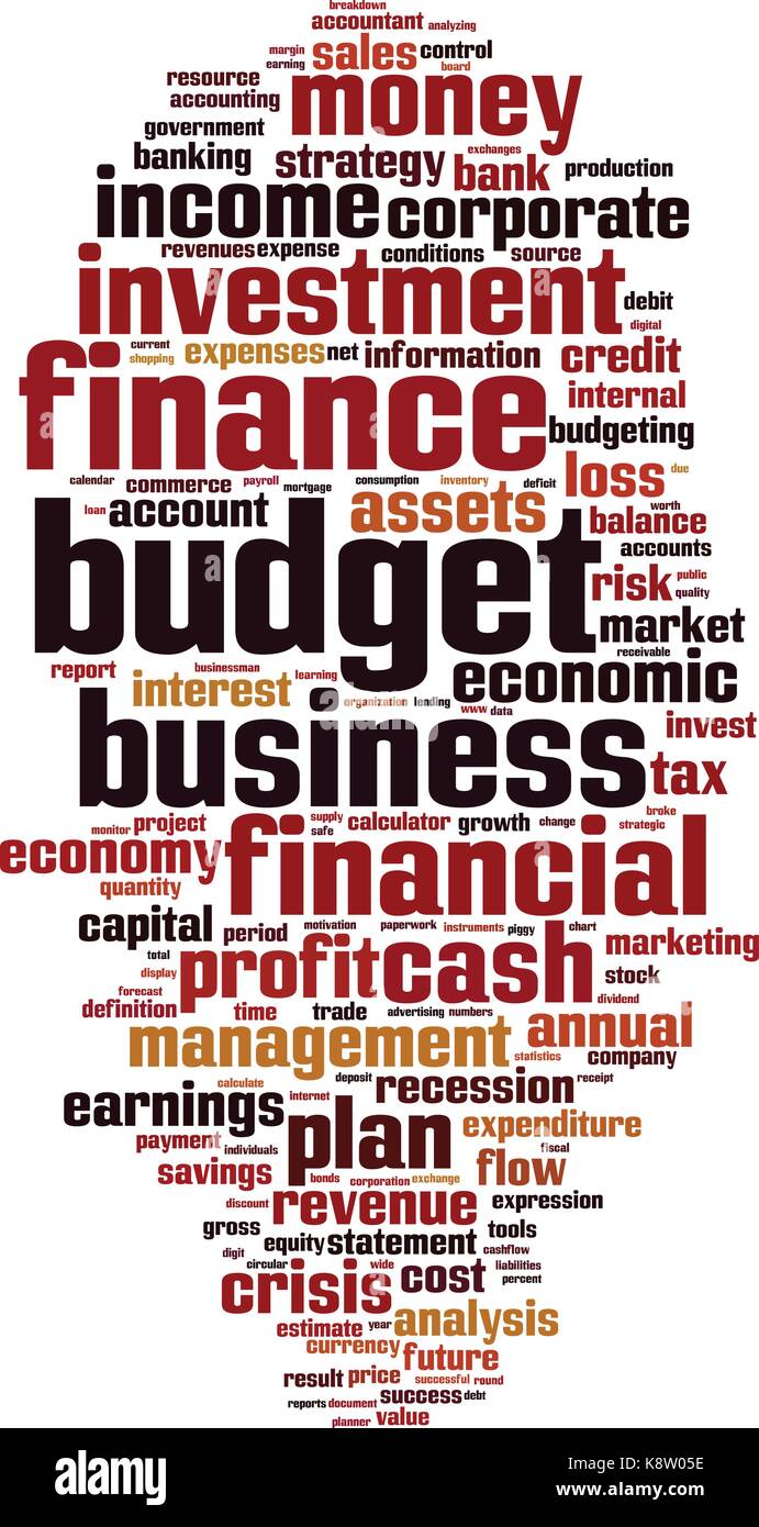 Parola di bilancio il concetto di cloud. illustrazione vettoriale Illustrazione Vettoriale