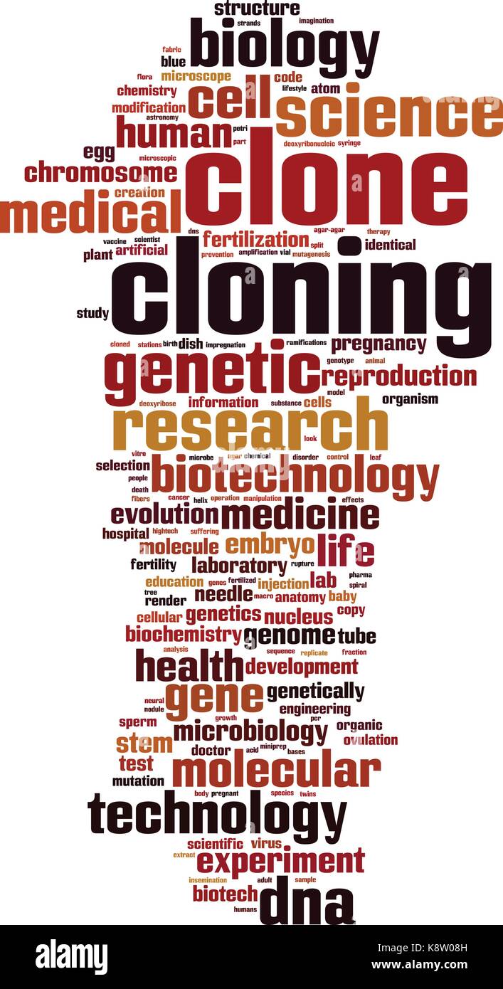 La clonazione di parola il concetto di cloud. illustrazione vettoriale Illustrazione Vettoriale