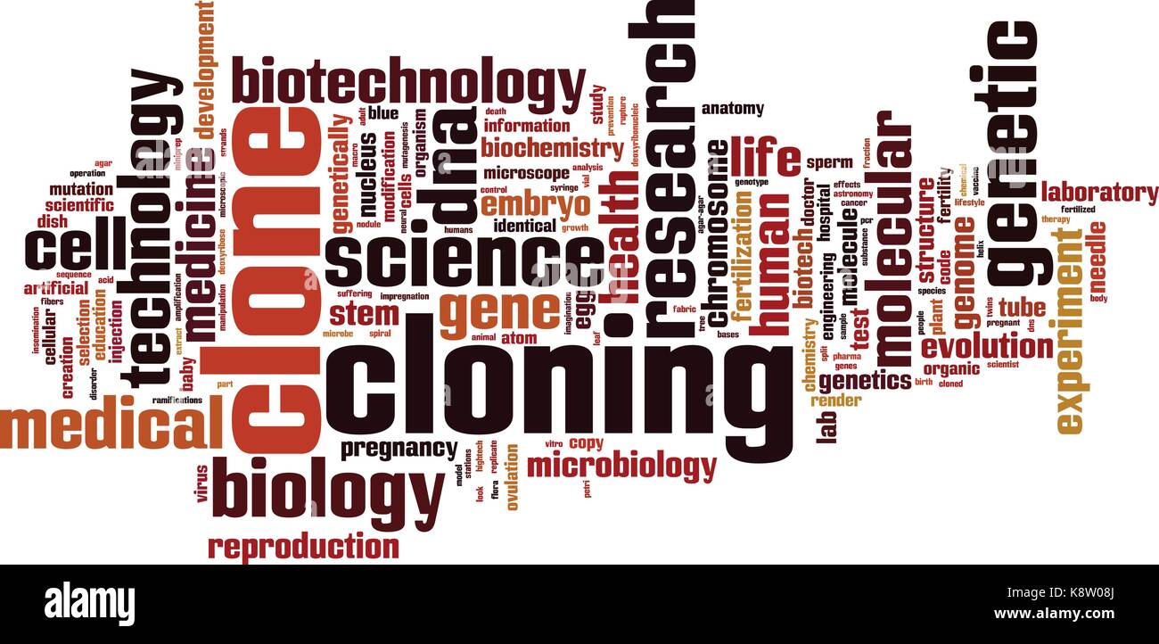 La clonazione di parola il concetto di cloud. illustrazione vettoriale Illustrazione Vettoriale