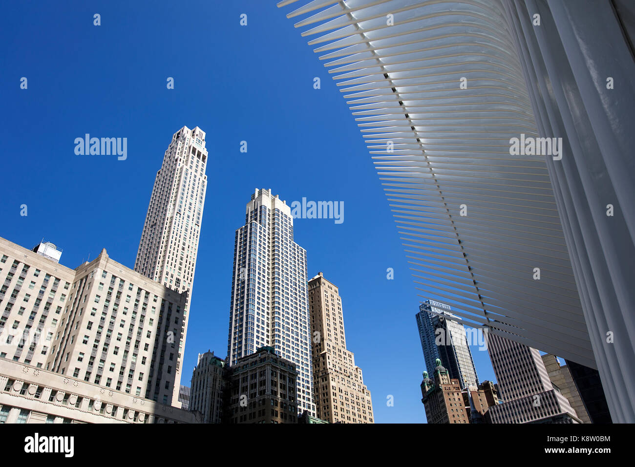 New york, Stati Uniti - agosto 30, 2017: oculus, un impressionante di vetro e acciaio struttura progettata dall'architetto spagnolo Santiago Calatrava. Foto Stock