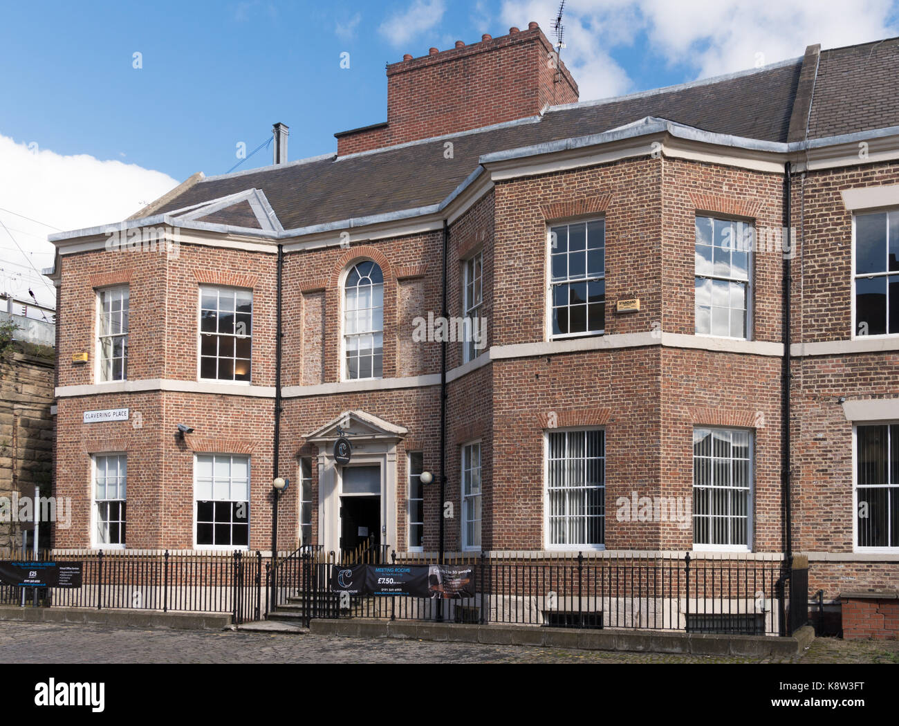 Clavering House, un edificio del xviii secolo Georgian House, ora uffici, Newcastle, North East England, Regno Unito Foto Stock
