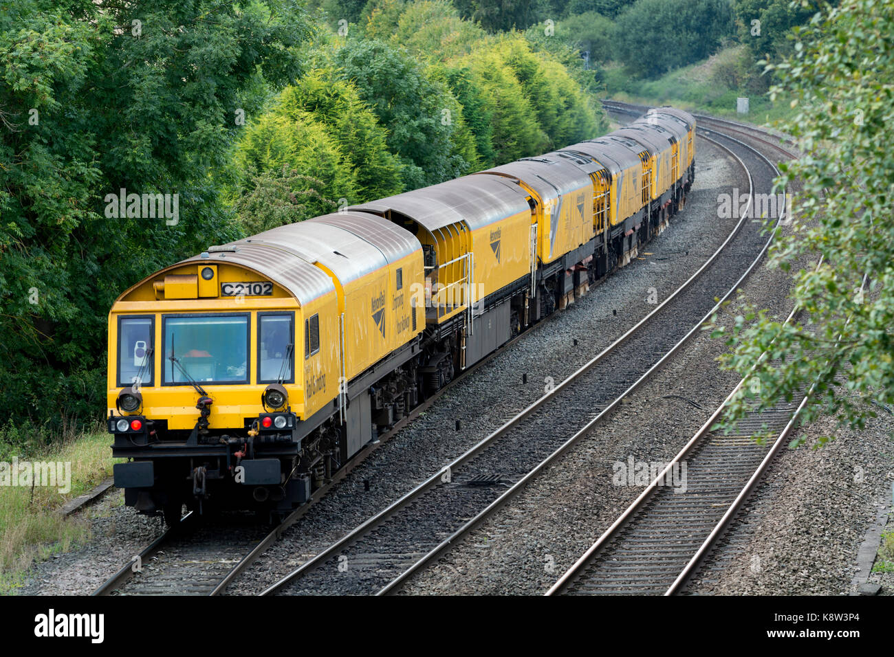 Una rete di rampa rampa macchina rettificatrice a Hatton Bank, Warwickshire, Regno Unito Foto Stock