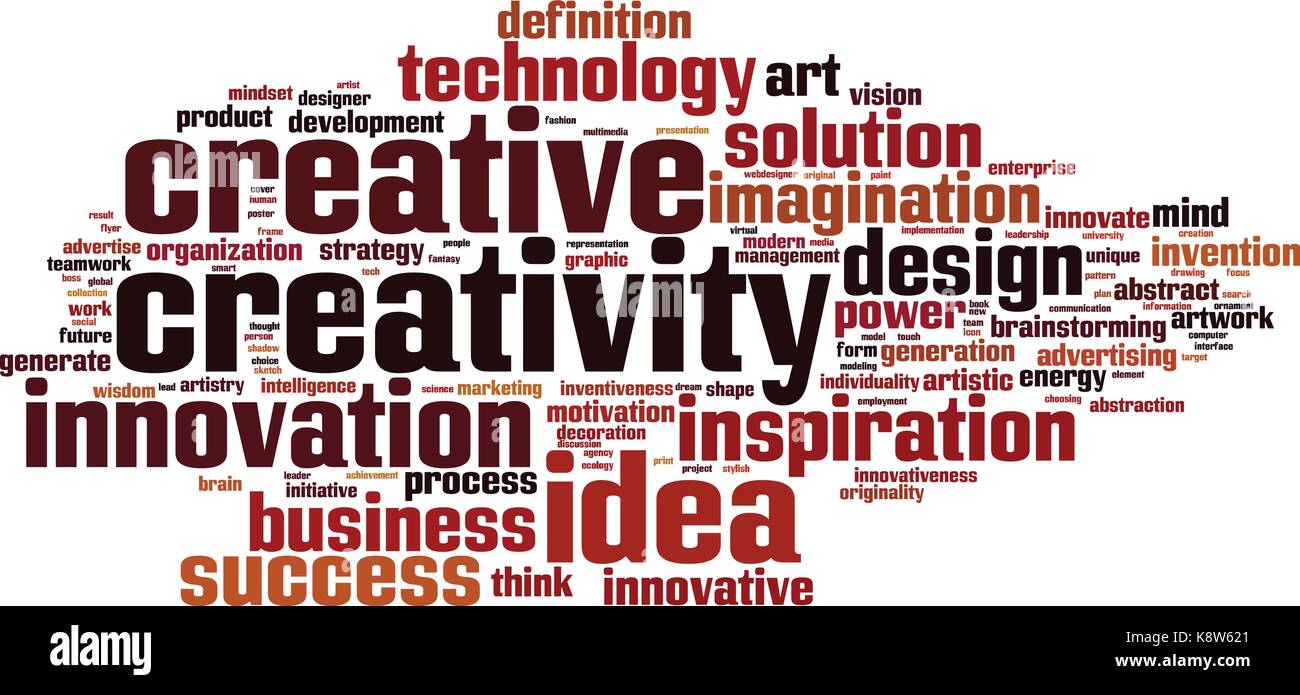 La creatività di parola il concetto di cloud. Illustrazione Vettoriale Illustrazione Vettoriale