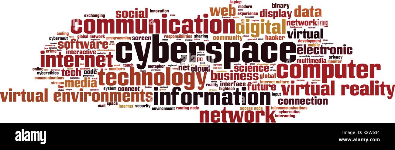 Il cyberspazio parola concetto di cloud computing. Illustrazione Vettoriale Illustrazione Vettoriale