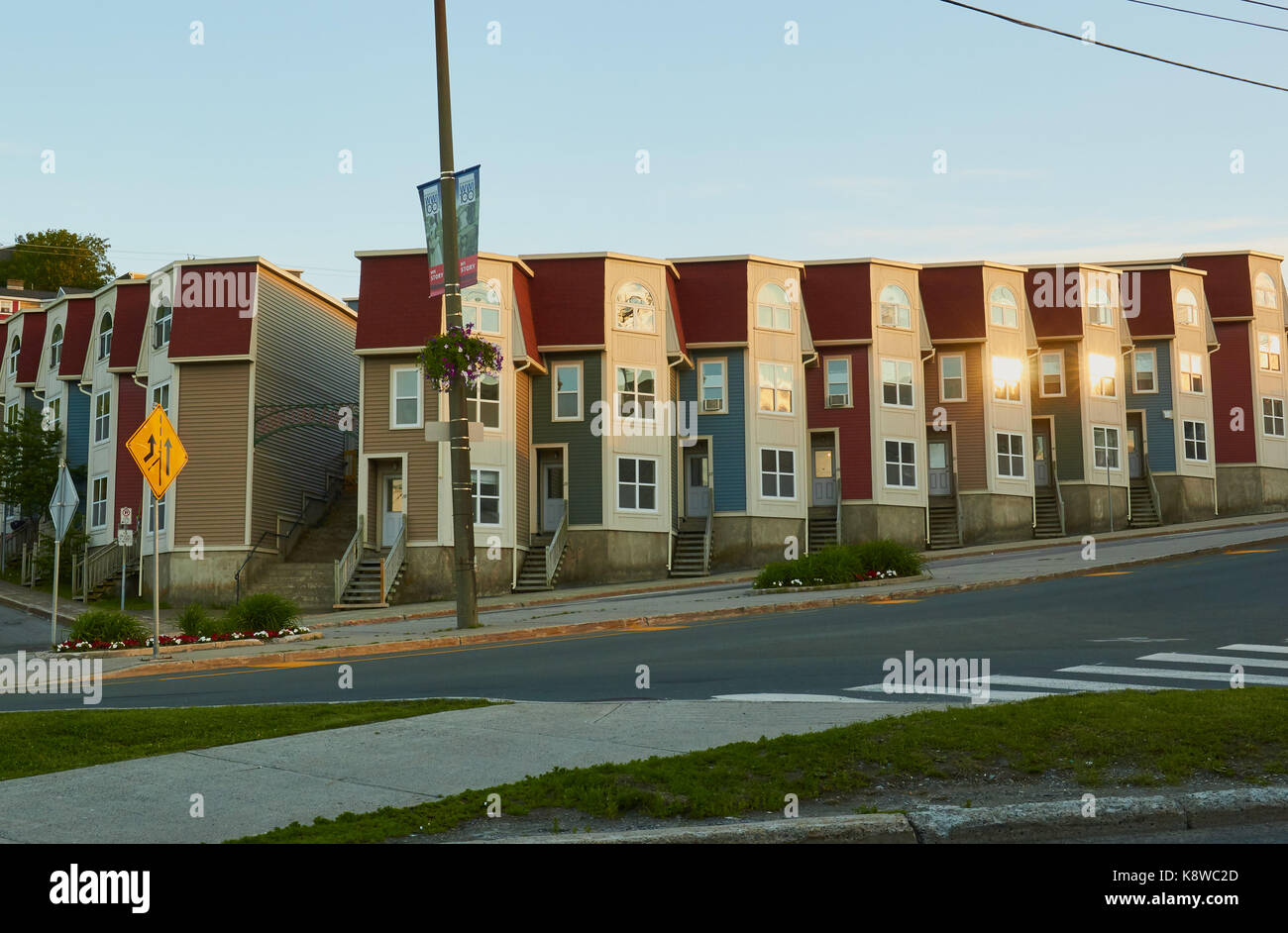 Moderne case a schiera, St John's Newfoundland, Canada Foto Stock