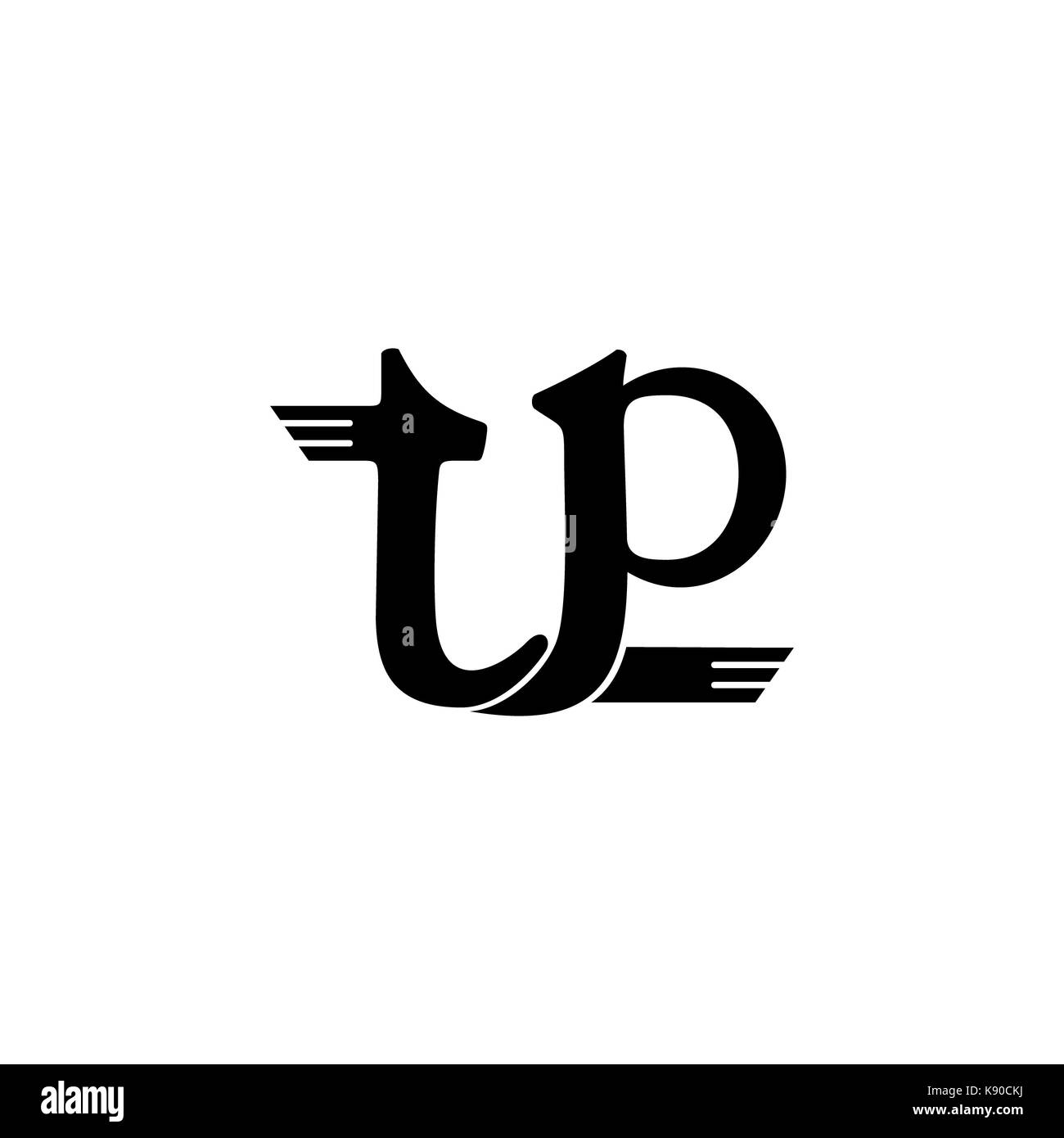 Lettera t p oggetto curve Foto Stock