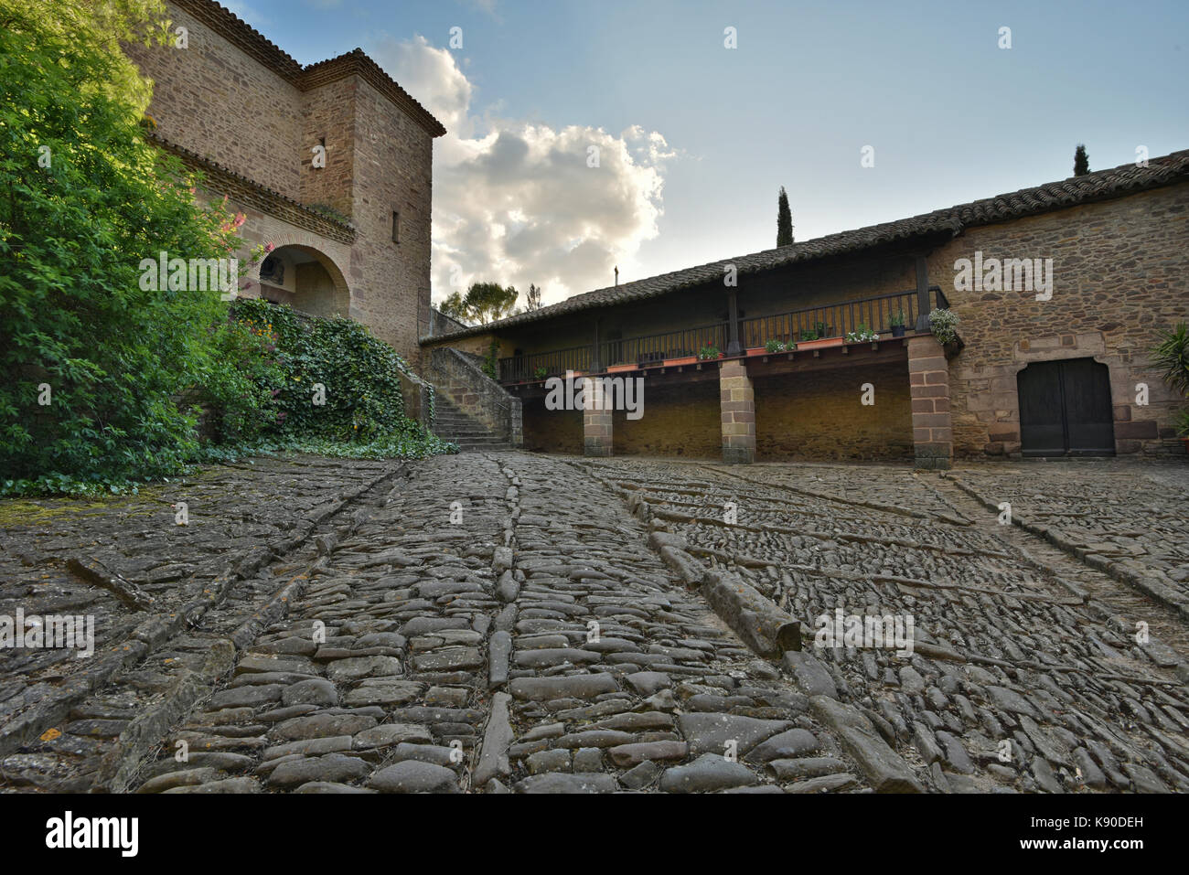 La parte antica del castello di xavier (Castillo de Javier) Foto Stock