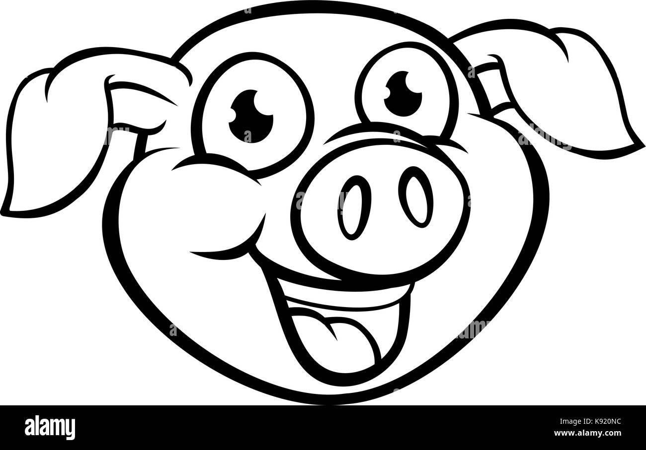 La mascotte di maiale personaggio dei fumetti Illustrazione Vettoriale