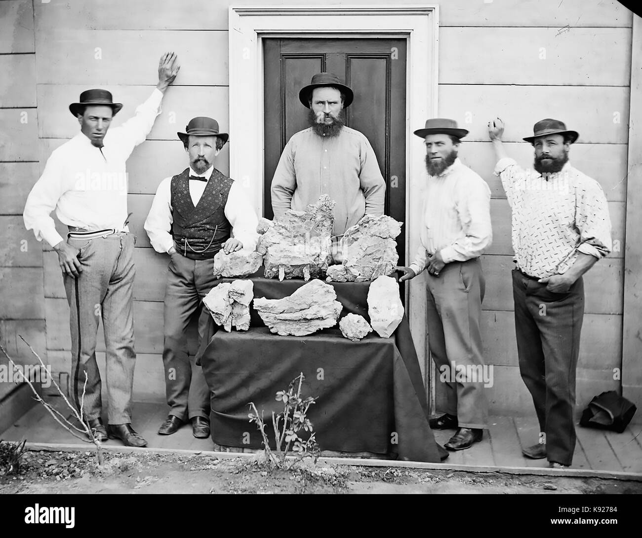 Star OF HOPE MINE lavoratori a Hill End, nuovo Galles del Sud, Australia circa 1875. Foto: Biblioteca statale di NSW Foto Stock